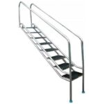 8 Basamaklı Havuz Merdiveni 304 Model Eğimli İniş Genişlik 970 mm