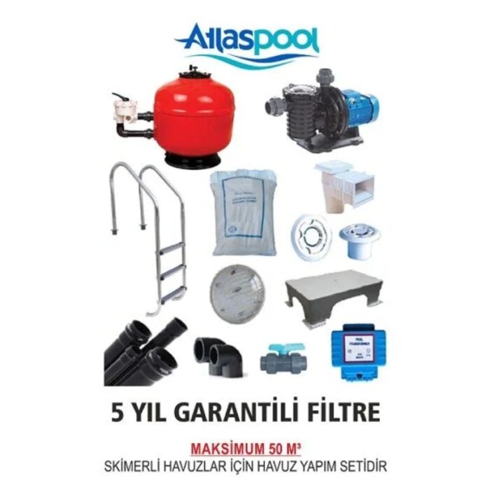 Skimmerli Havuz Yapım Seti (120 Ton) Atlaspool - Görsel 1