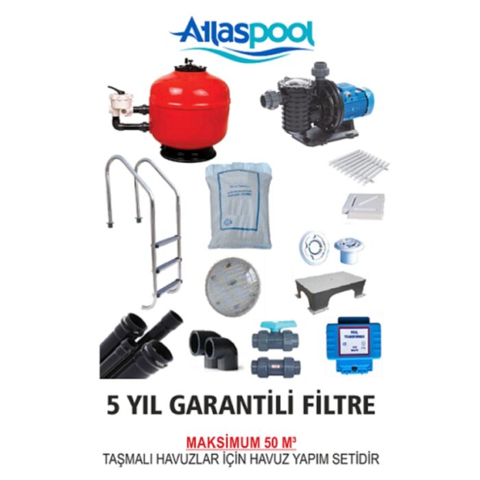 Taşmalı Havuz Yapım Seti (120 Ton) Atlaspool - Görsel 1